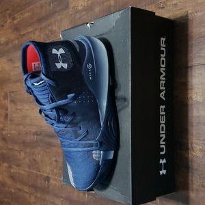 New UA Spawn Mid Navy Basketball Shoe Women's 10.5/Men's 9